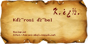 Károsi Ábel névjegykártya